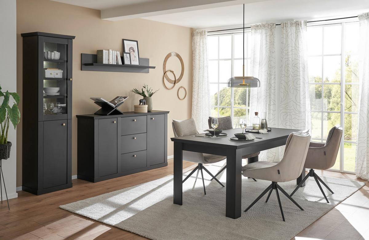 Esstisch Lincoln Schwarz B: 181 cm - Schwarz, Design, Holzwerkstoff (181/77/90cm) - MID.YOU