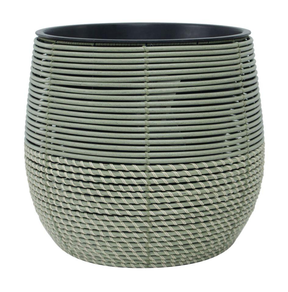 Blumentopf Marlisa - Schwarz/Grün, KONVENTIONELL, Kunststoff/Metall (45/40cm) - Luca Bessoni