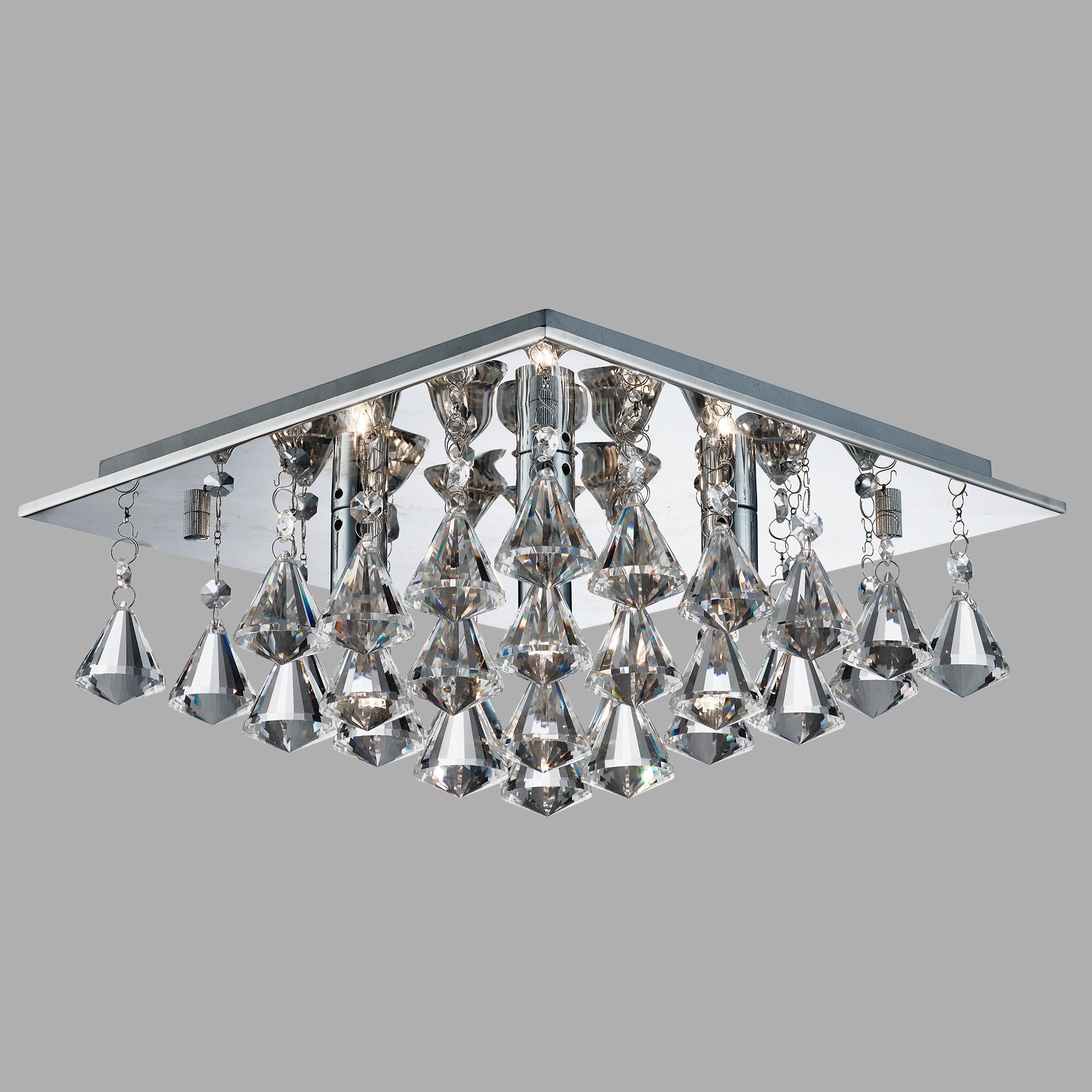 Deckenleuchte Hanna 4lt 7304-4cc - Design, Glas/Metall (34/34/17cm)