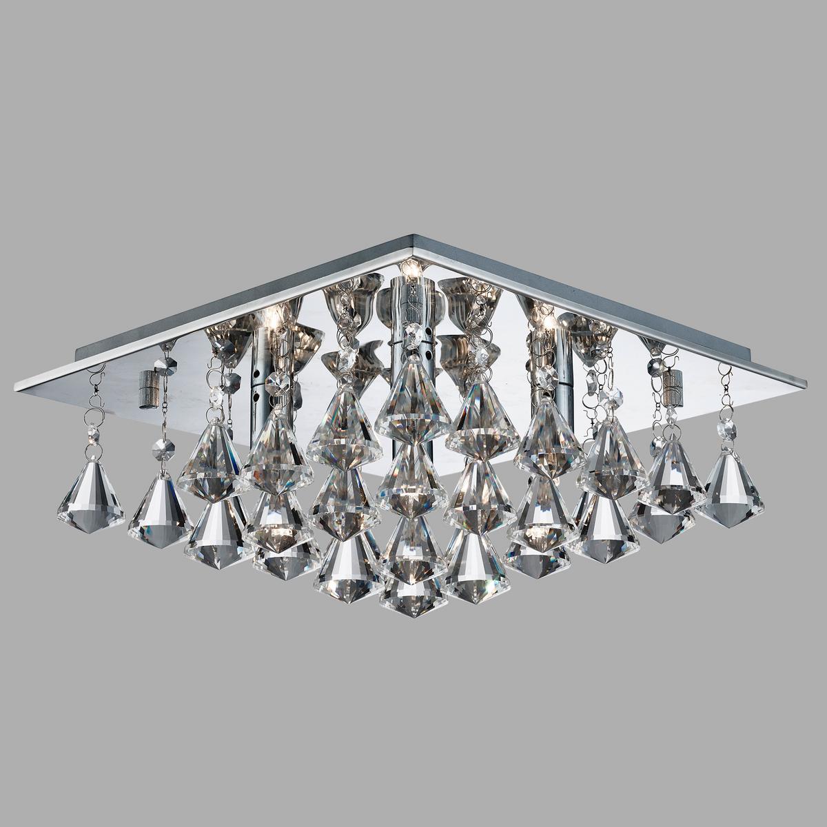 Deckenleuchte Hanna 4lt 7304-4cc - Design, Glas/Metall (34/34/17cm)