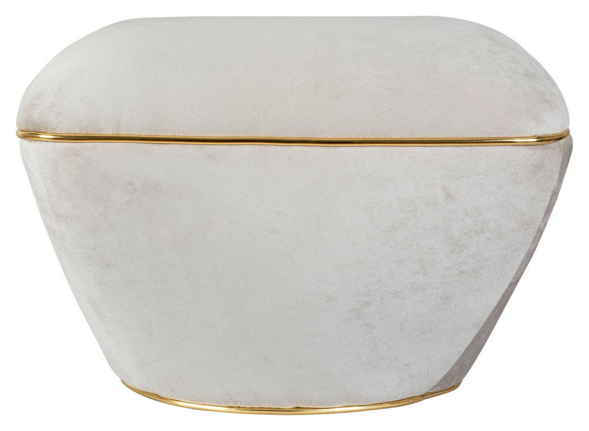 Hocker Contessa Goldfarben/Taupe D: 60 cm - Taupe/Goldfarben, Design, Textil (60/42,5cm) - Kayoom