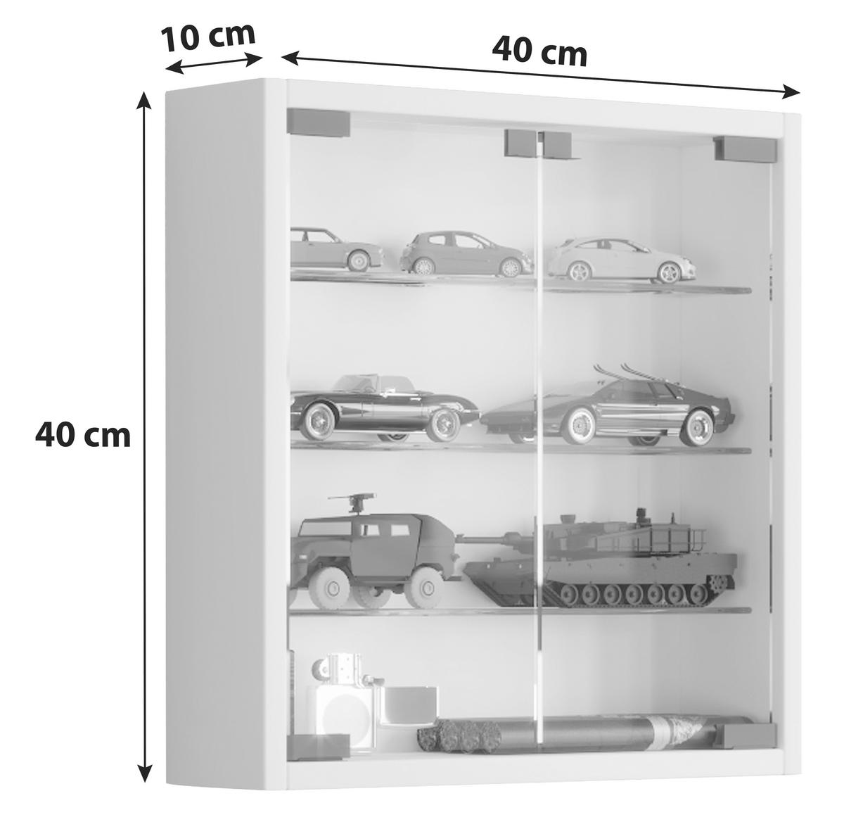 Závěsná vitrína Mandosa S š: 40 cm buk - černá/čiré, Konvenční, kompozitní dřevo/plast (40/40/10cm) - MID.YOU