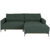 Ecksofa Bergamo - Waldgrün/Schwarz, MODERN, Textil (238/162cm) - Ondega