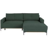 Ecksofa Bergamo - Waldgrün/Schwarz, MODERN, Textil (238/162cm) - Ondega