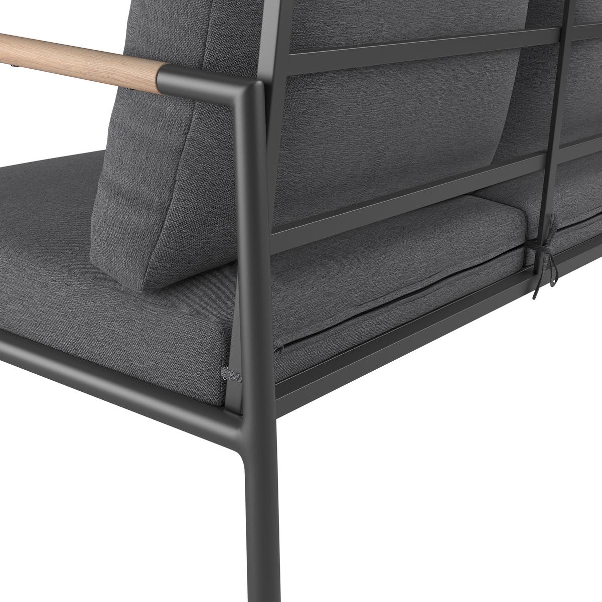 Loungegarnitur Aruba - Dunkelgrau/Anthrazit, MODERN, Holz/Textil (100/39/52cm) - Beldano