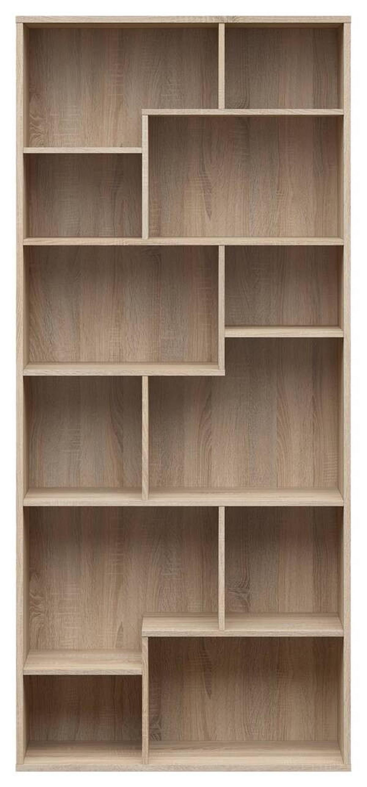 Regal Tetrix Bookshelf - Sonoma Eiche, Design, Holzwerkstoff (87,5/197,5/33,5cm)