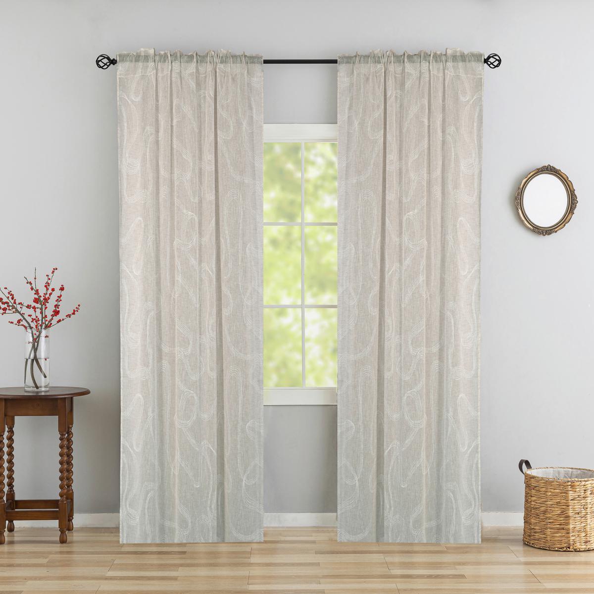Fertigvorhang Valencia - Beige, MODERN, Textil (140/245cm) - Luca Bessoni