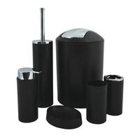 Bad Accessoire Set 6-Teilig Hannah, Schwarz - Schwarz, Basics, Kunststoff (19,7/19,7/29,8cm) - Spirella
