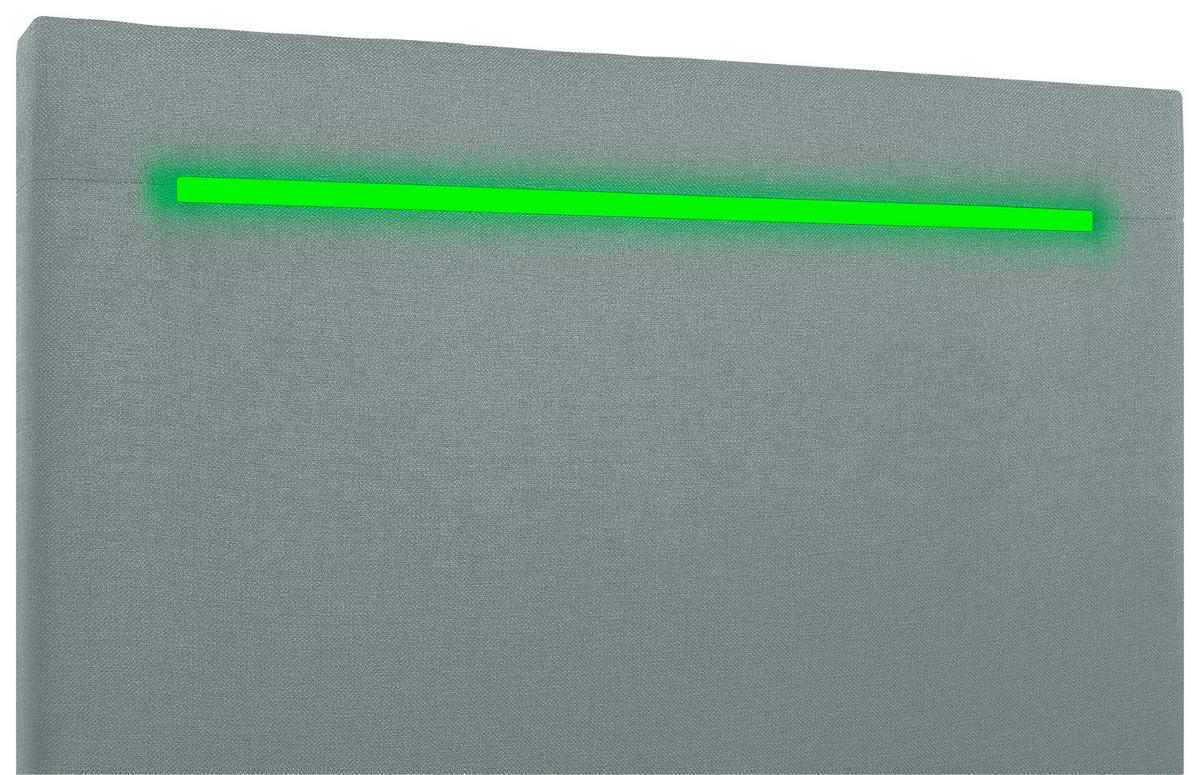 Boxbett Pisa 100 Led 100x200 Mintgrün - Schwarz/Mintgrün, MODERN, Holzwerkstoff/Textil (100/200cm) - MID.YOU