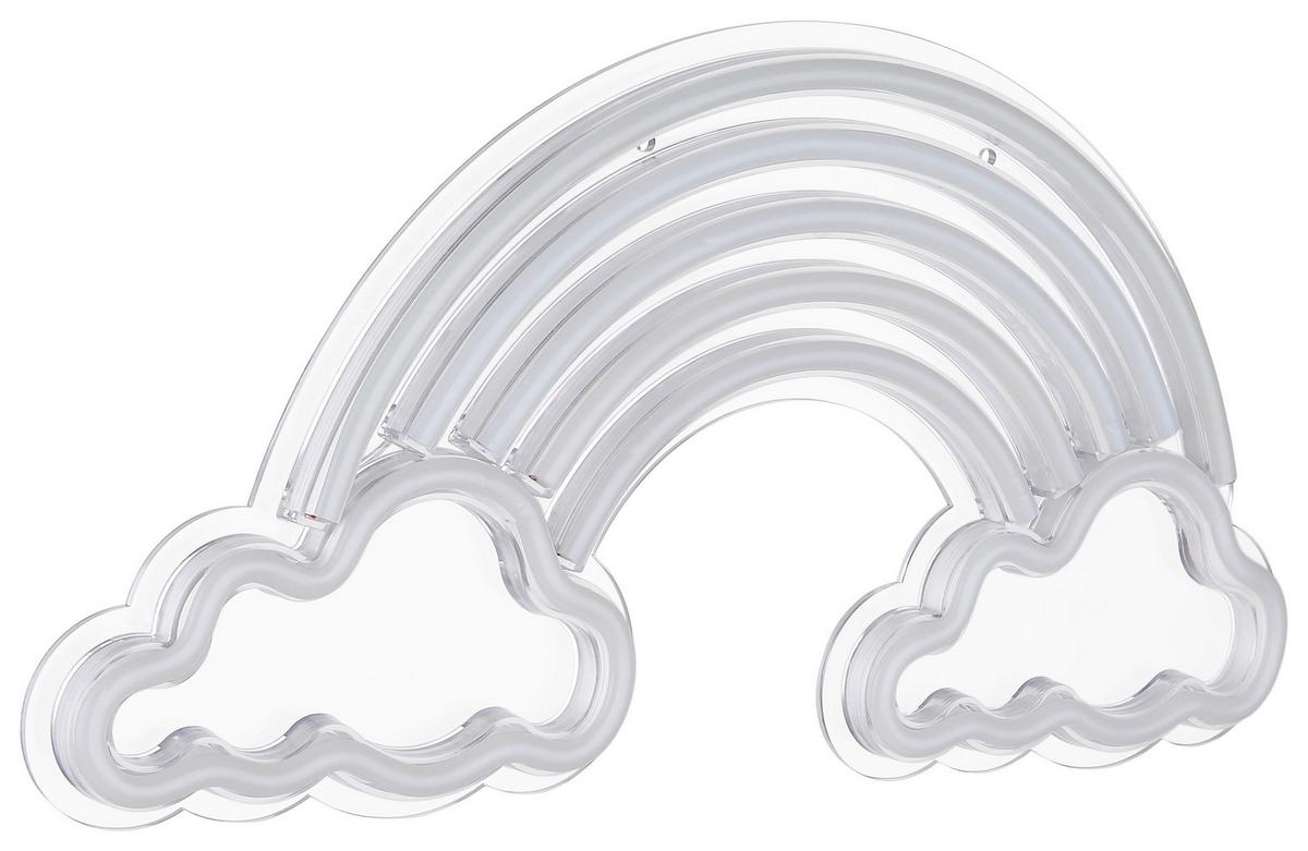 Kinderwandleuchte 1-flammig Mit Wippschalter - Klar/Weiß, Basics, Kunststoff (40/20/1,6cm) - Globo