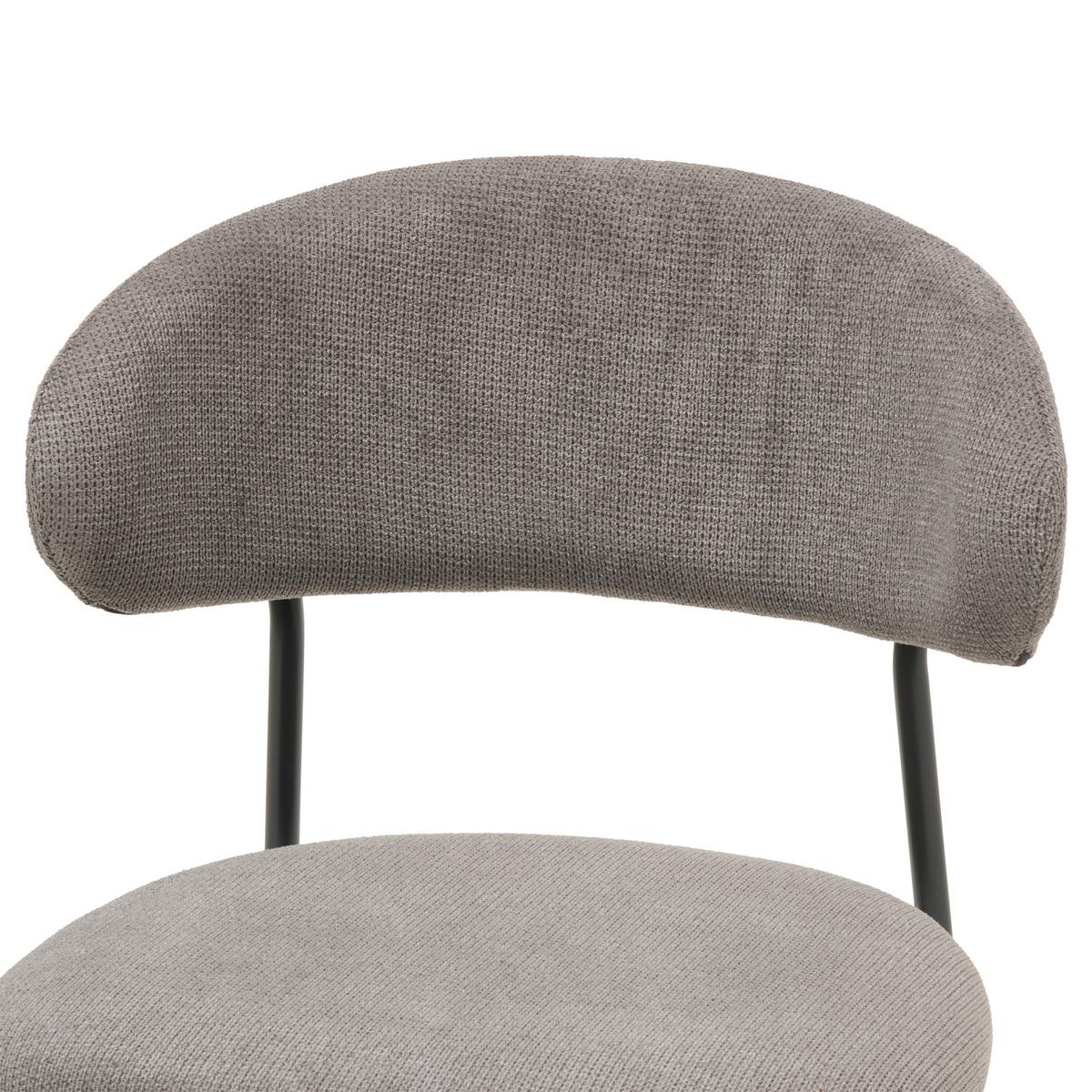 Vierfußstuhl Fenja Webstoff Grau, B: 53 Cm - Schwarz/Grau, KONVENTIONELL, Textil/Metall (53/80/57cm) - MID.YOU