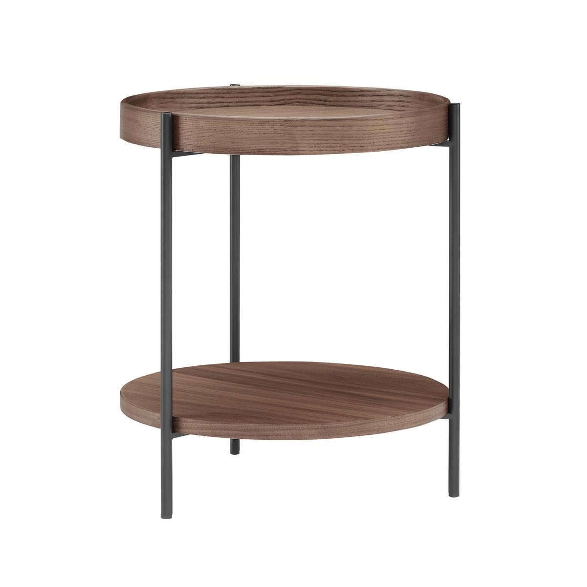 Beistelltisch Walnussfarben B: 44 Cm - Walnussfarben/Schwarz, Design, Holzwerkstoff/Metall (44/44/49cm) - Livetastic