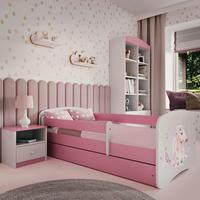 Kinder-/Juniorbett Babydreams Inkl. Matratze 80x160 - Pink/Birkefarben, MODERN, Holz/Holzwerkstoff (80/160cm) - MID.YOU