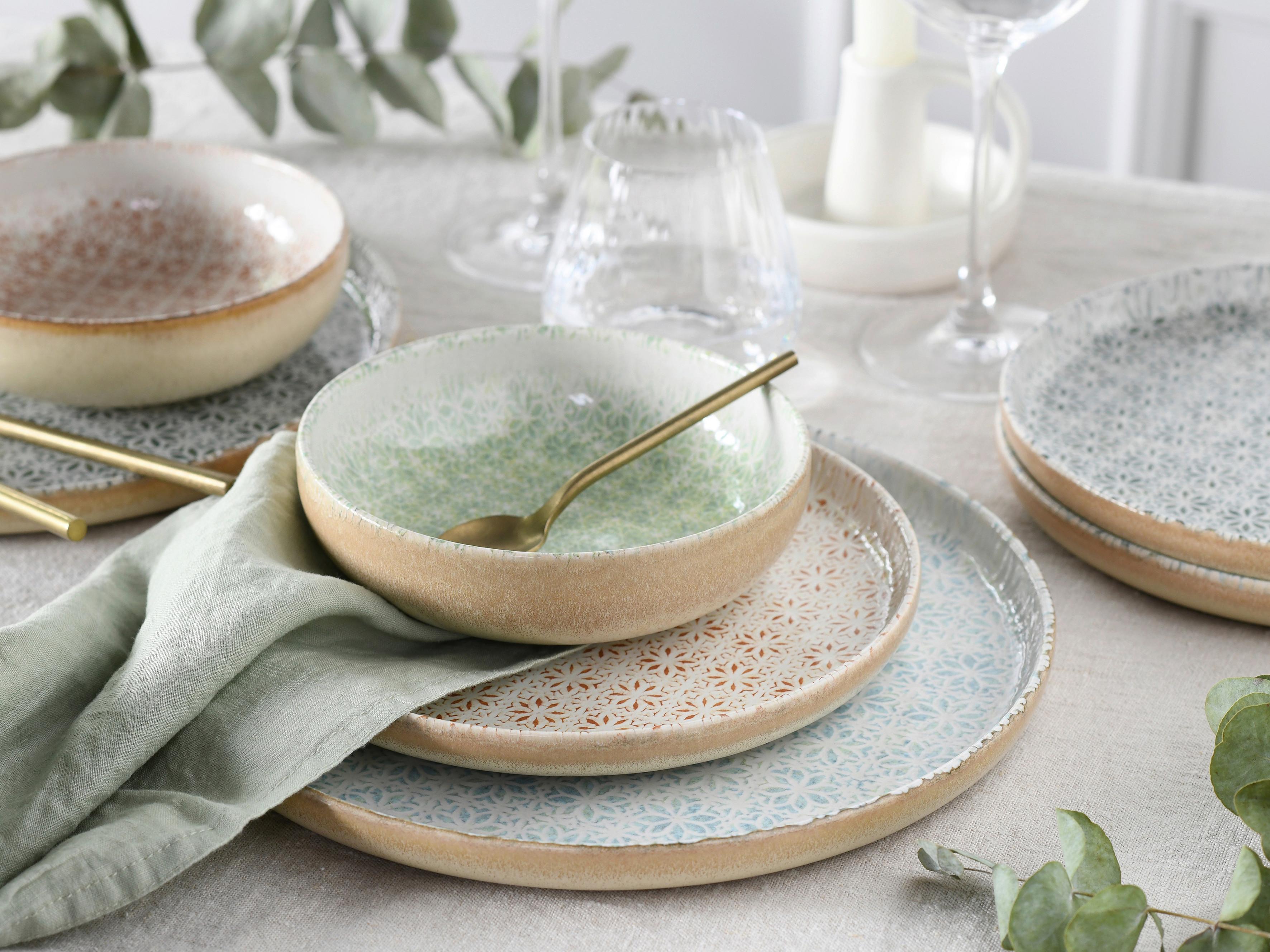 Tafelservice Emiliana Multicolor 12-Tlg - Multicolor, Basics, Keramik - Creatable