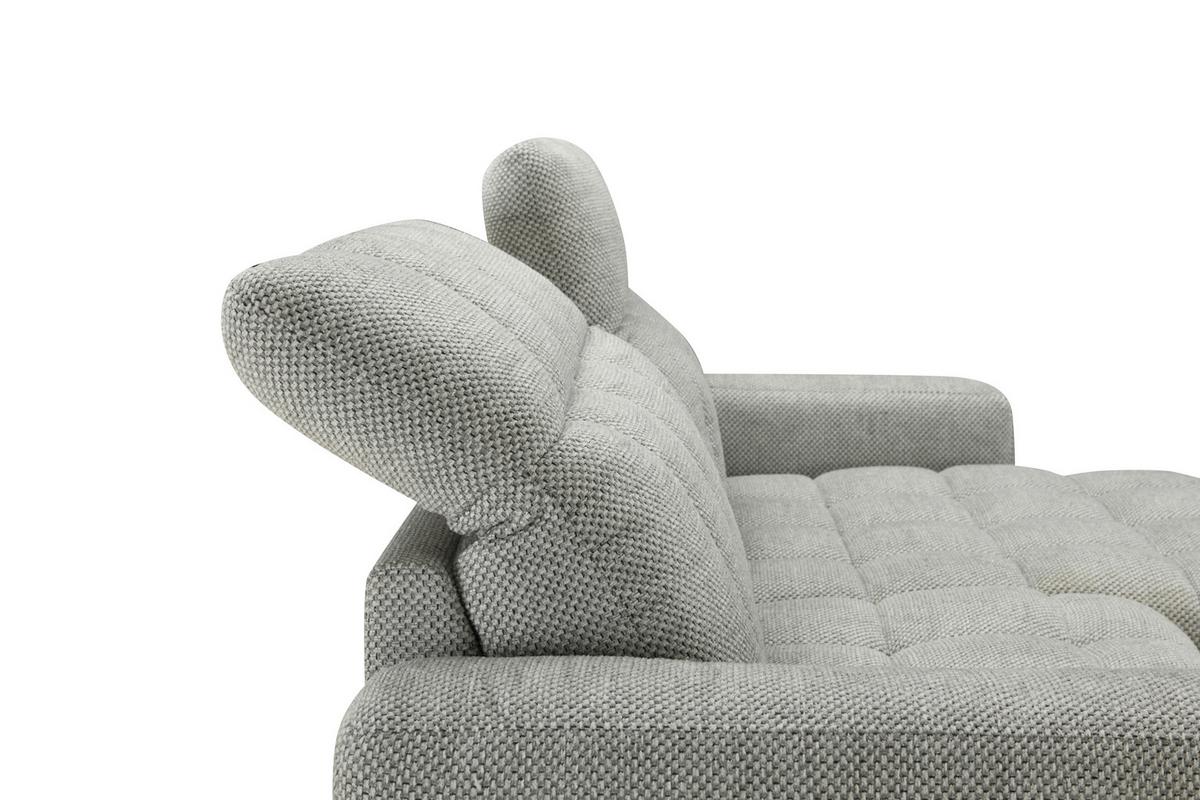 Ecksofa Milano Microfaser Hellgrau, B: 256 Cm - Hellgrau/Schwarz, MODERN, Holz/Textil (256/106cm) - Luca Bessoni