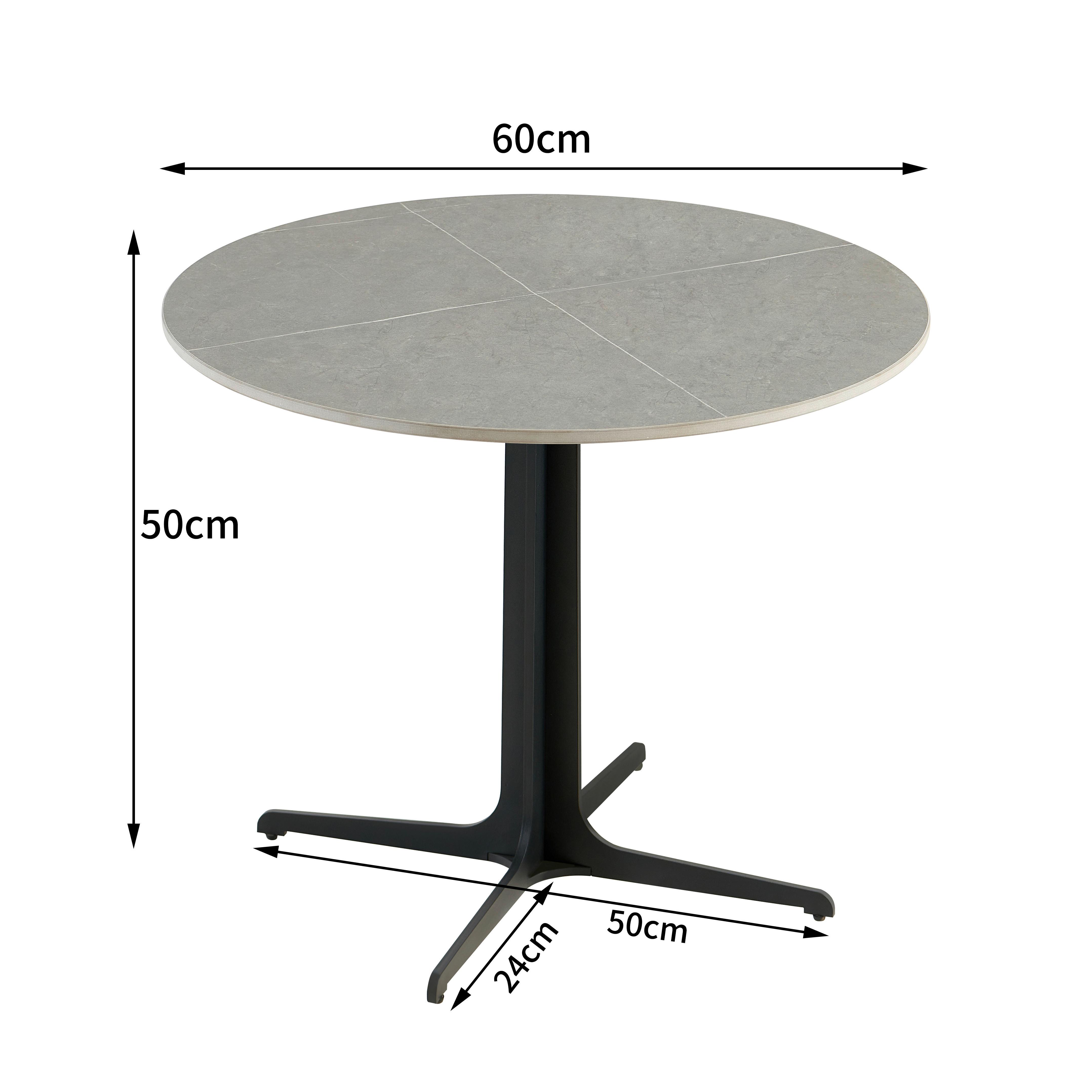 Couchtisch Grey Pearl 2 - Schwarz/Grau, MODERN, Keramik/Metall (60/50/60cm)