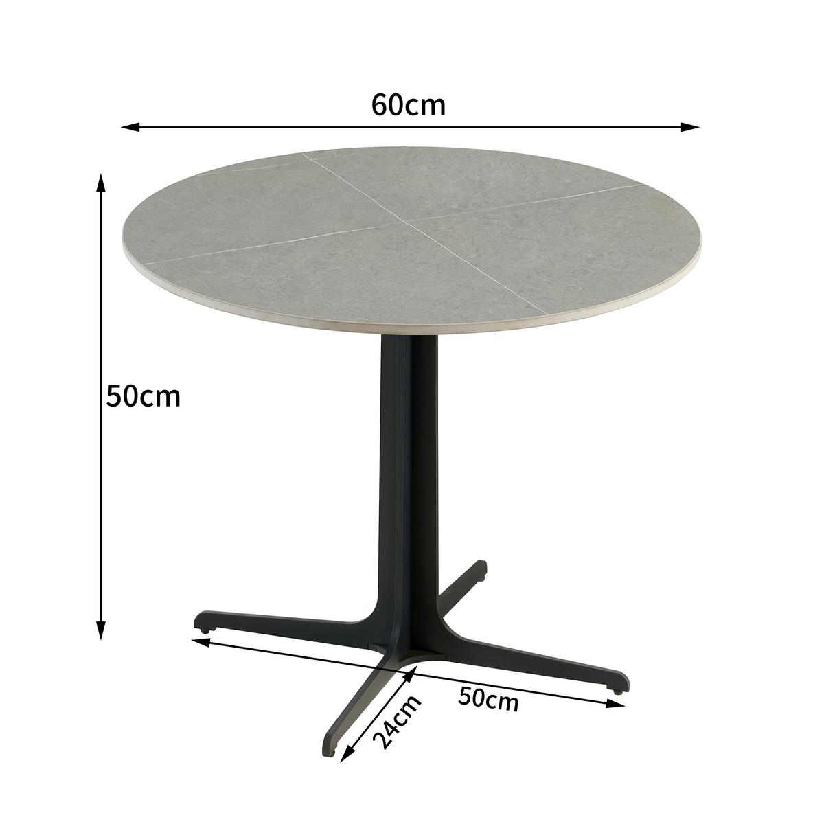 Couchtisch Grey Pearl 2 - Schwarz/Grau, MODERN, Keramik/Metall (60/50/60cm)