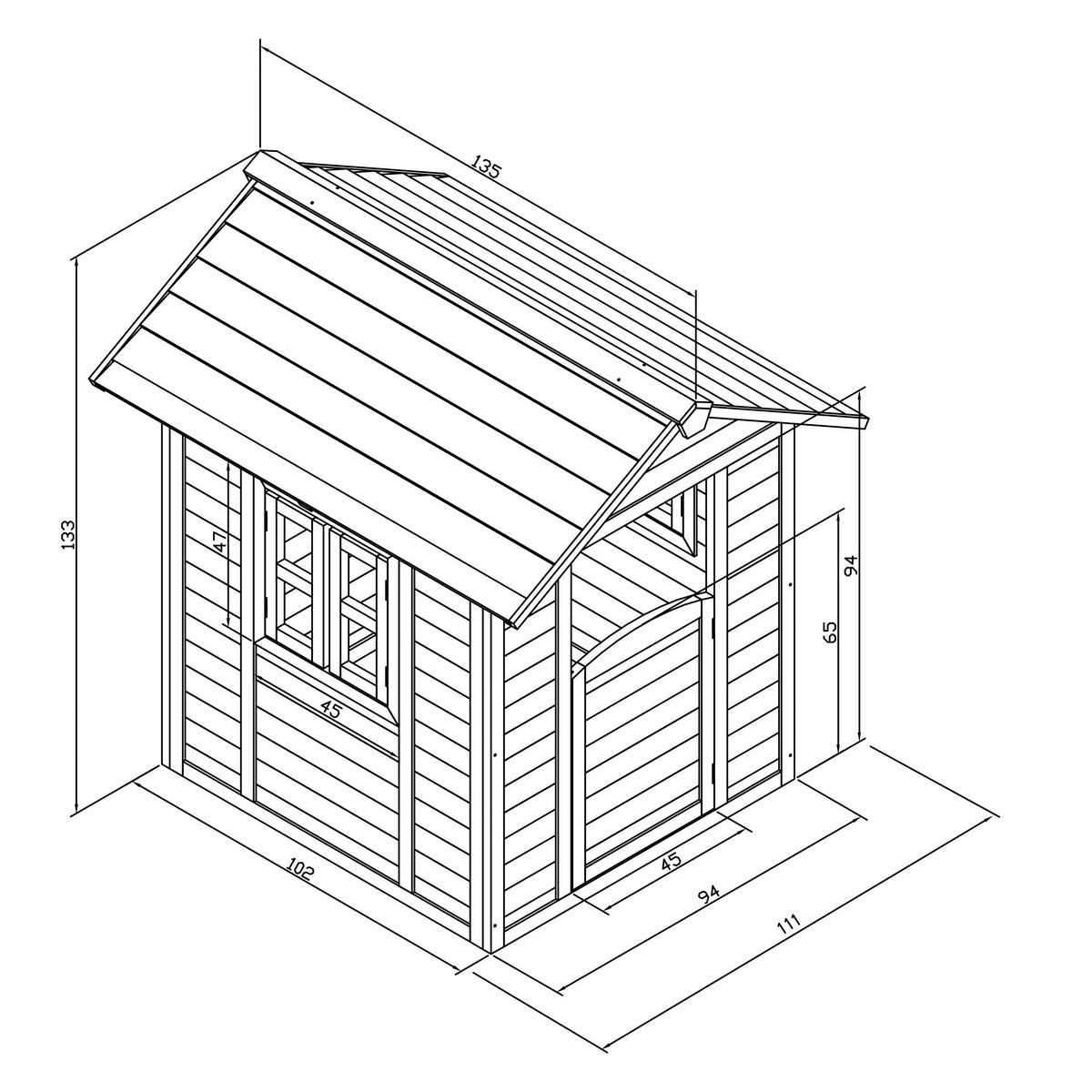 Spielhaus A701.001.00 - Braun, KONVENTIONELL, Holz (111/133/135cm) - Ambia Garden