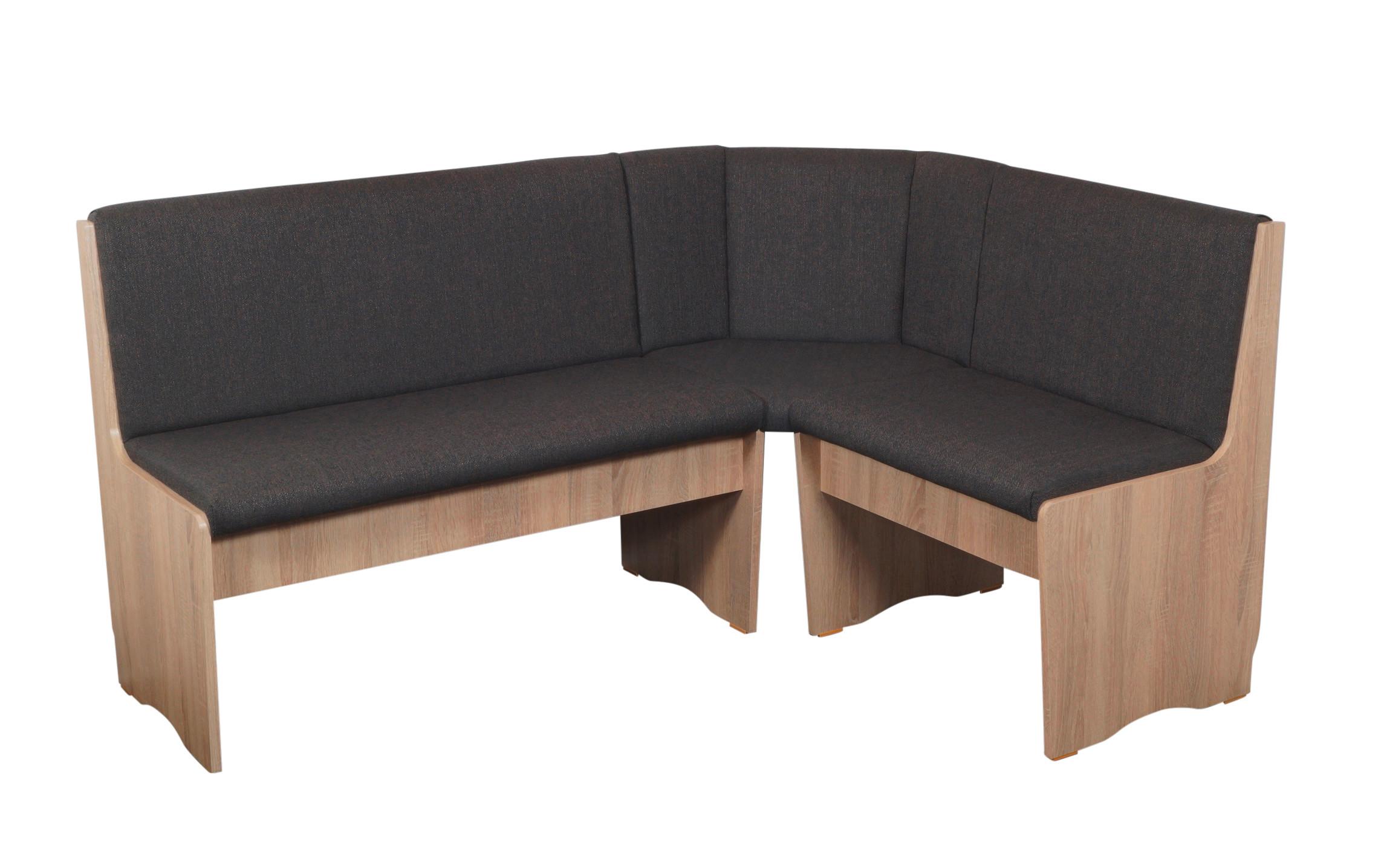 Eckbank Duisburg Artemis Anthrazit, Eiche B: 125 cm - Anthrazit/Sonoma Eiche, KONVENTIONELL, Holzwerkstoff/Textil (125/89/165cm) - MID.YOU