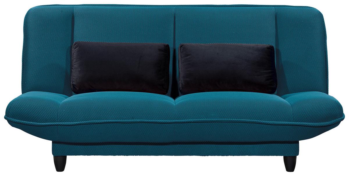 Schlafsofa Amalia Petrol B: 200 cm - Petrol/Schwarz, KONVENTIONELL, Textil (200/88/90cm) - MID.YOU