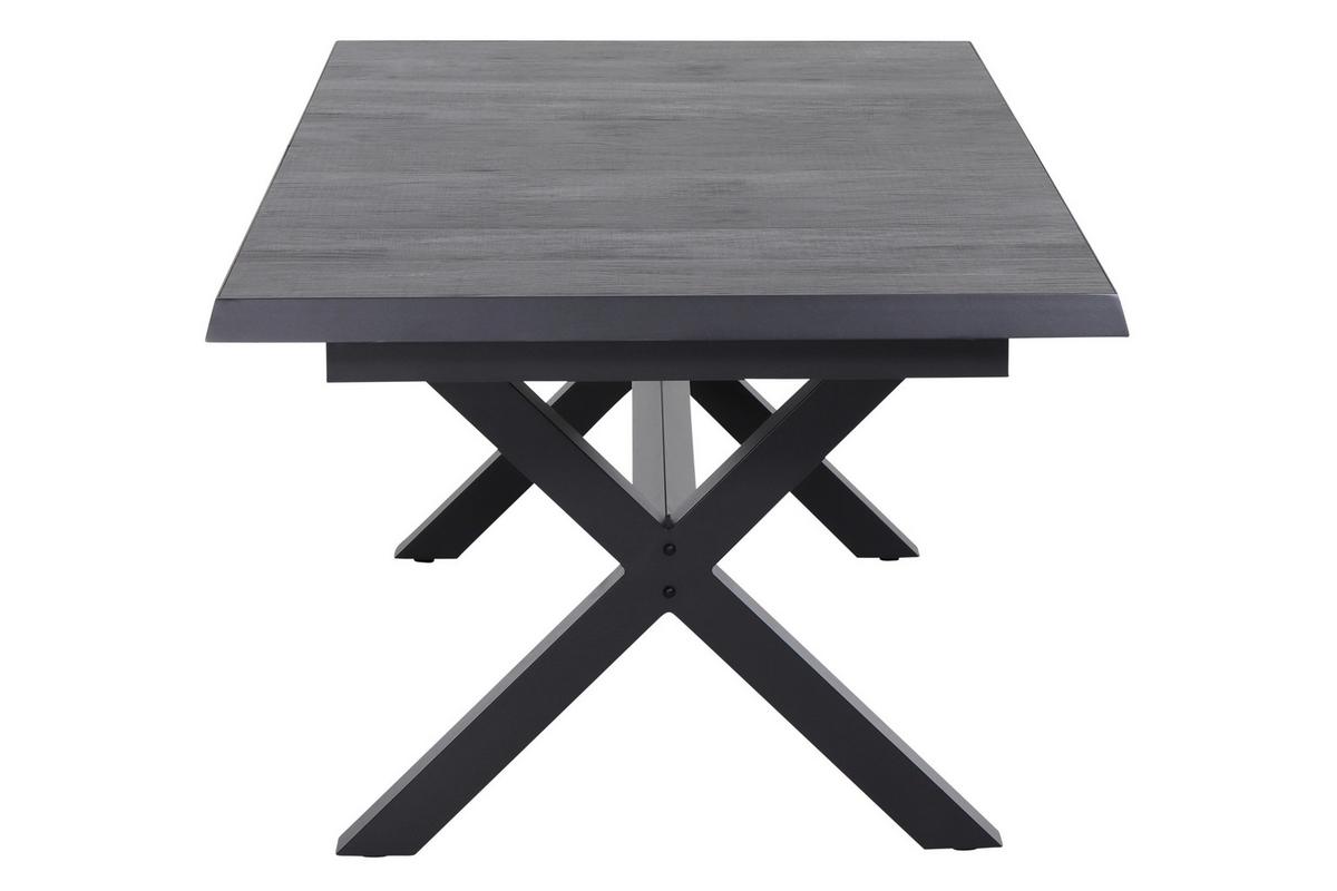 Gartentischgruppe Reno Set + Silva 9tlg - Anthrazit, MODERN, Keramik/Kunststoff (100/88/260cm) - Siena Garden