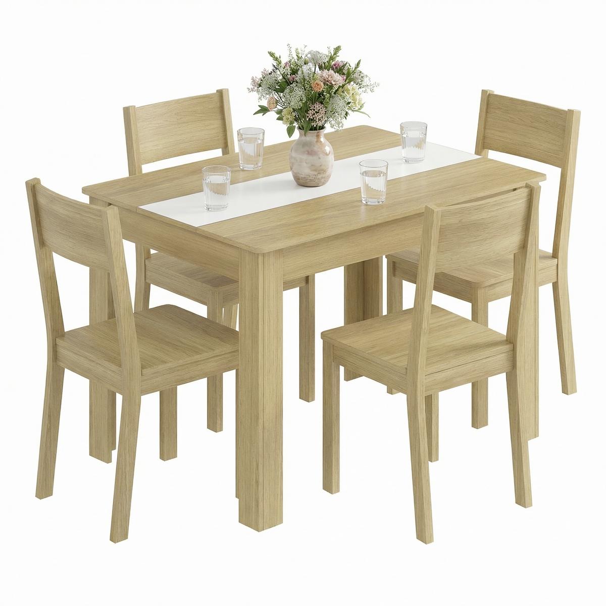 Esstisch Disalo Weiß/Honigeiche L: 115cm - Honigeiche/Weiß, MODERN, Holzwerkstoff (115/80/75cm) - MID.YOU