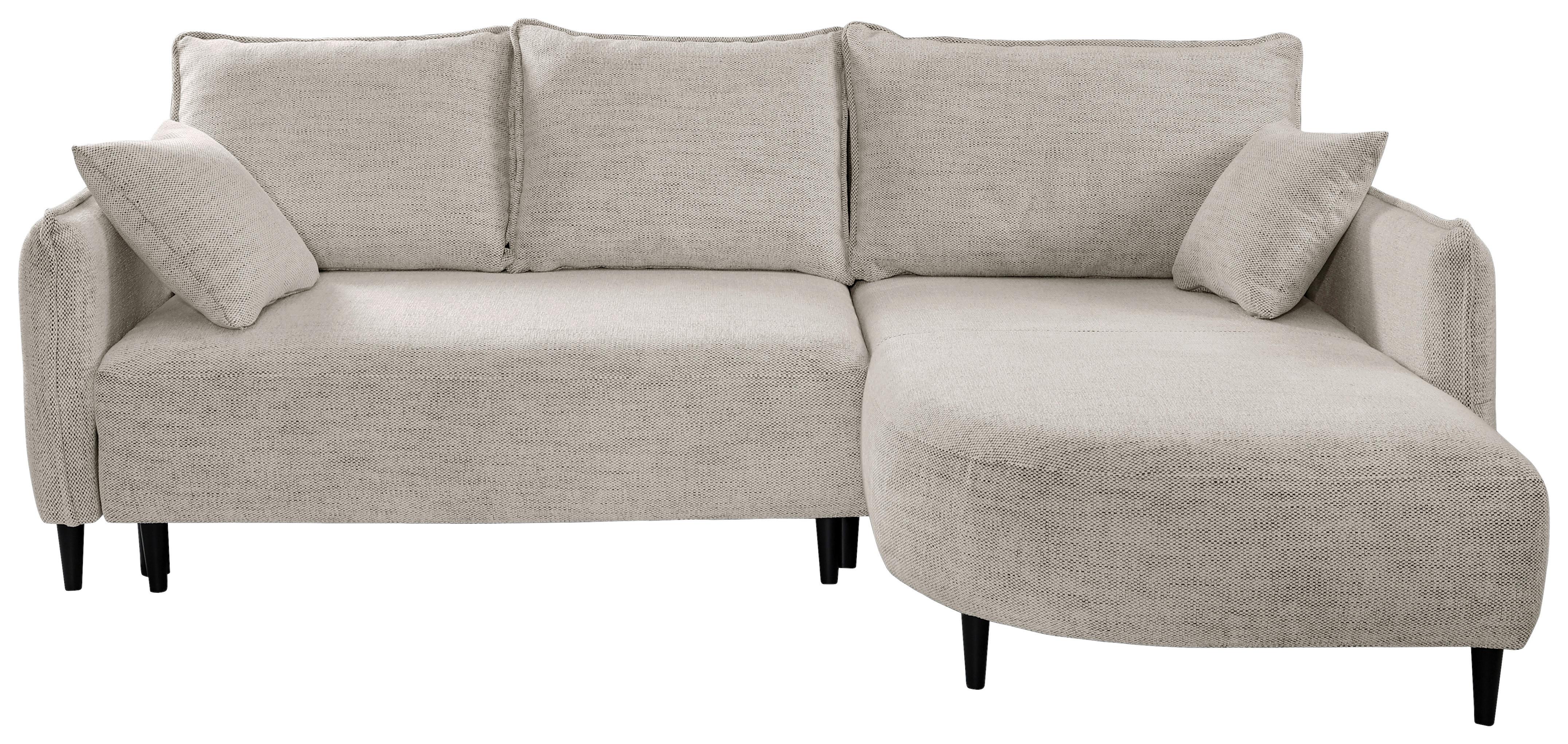 Ecksofa Sycylia Creme/schwarz, 244 Cm - Creme/Schwarz, Design, Textil (244/165cm) - MID.YOU