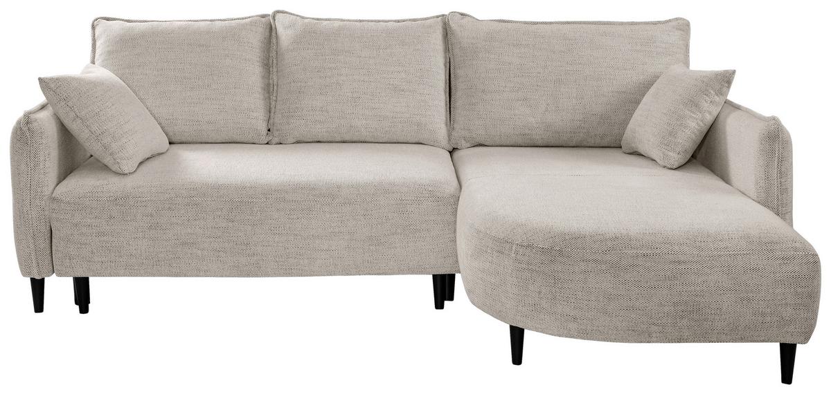 Ecksofa Sycylia Creme/Schwarz, 244 cm - Creme/Schwarz, Design, Textil (244/165cm) - MID.YOU