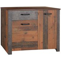 KOMODA ONTARIO - barvy dubu/černá, Moderní, kompozitní dřevo/plast (116,5/86/41,5cm) - Ondega