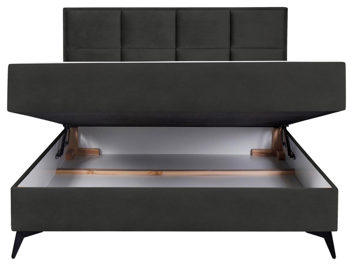 Kárpitozott Ágy Terra New 160/200 Cm - sötétszürke/szürke, Konventionell, faalapú anyag/textil (160/200cm)