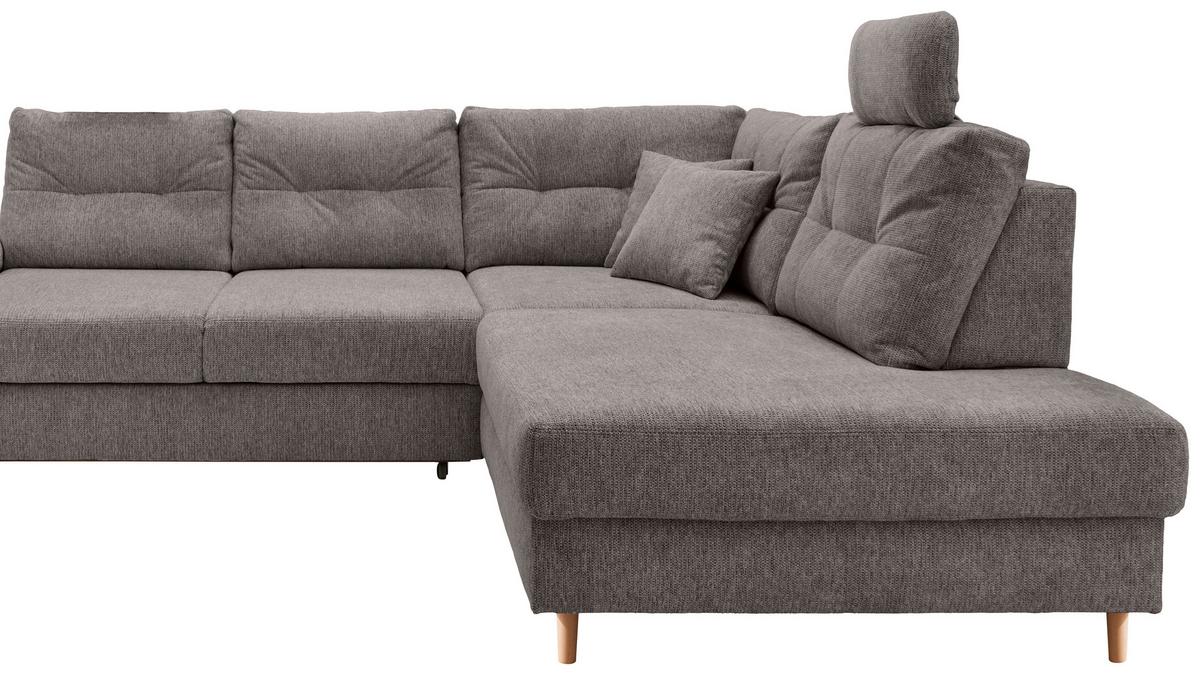 Ecksofa Brizzini Graubraun S: 264x206 Cm - Graubraun/Naturfarben, MODERN, Textil (264/206cm) - Livetastic