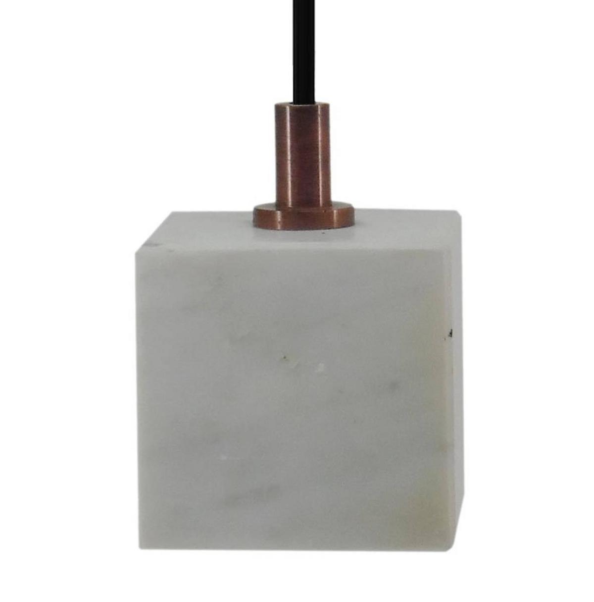 Hängeleuchte Sigma H: 11 Cm 1-Flammig Naturstein - Weiß, Trend, Stein/Metall (8/11cm) - Kayoom