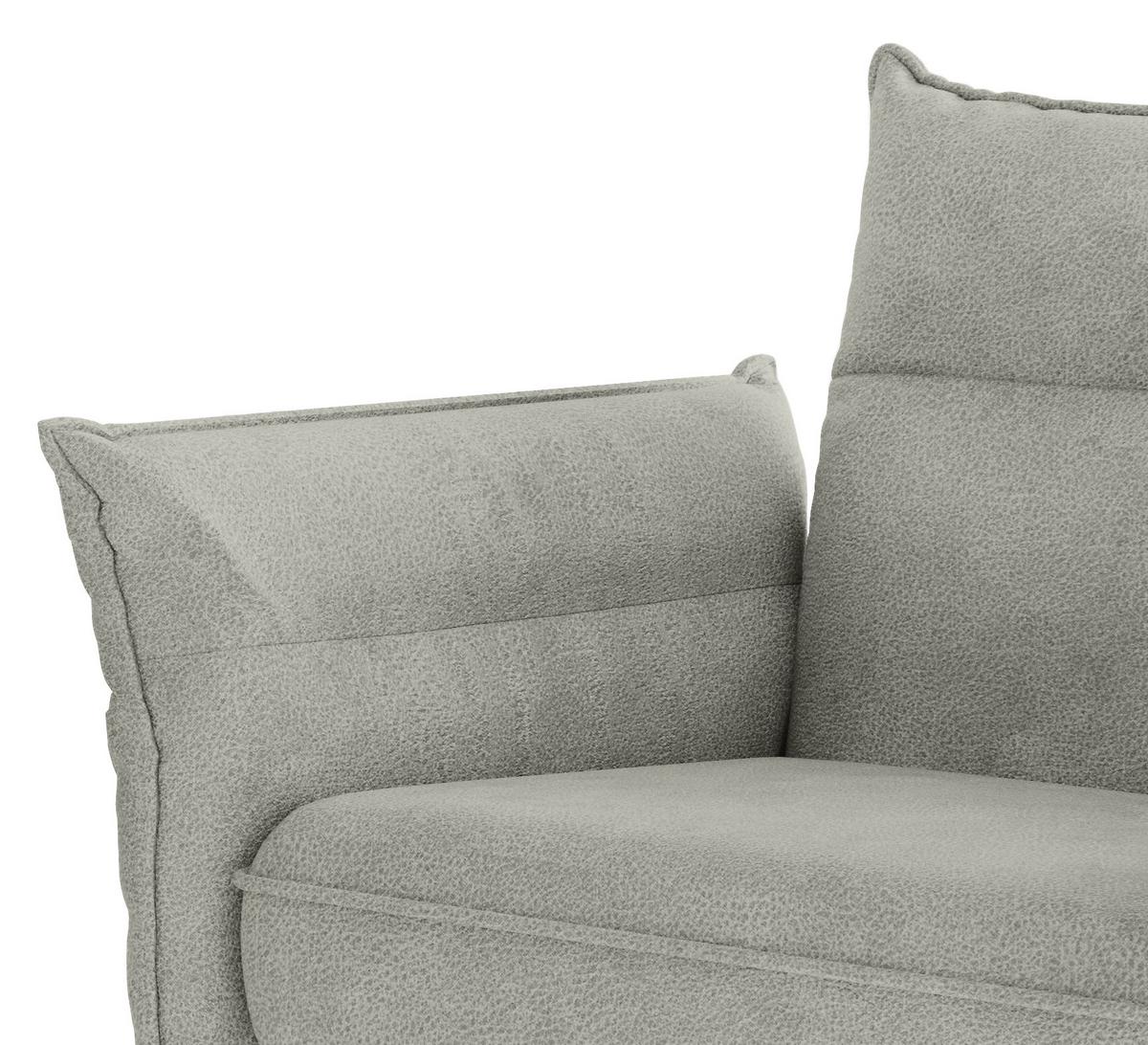 Sitzgarnitur Jakarta - Edelstahlfarben/Hellgrau, Design, Textil (185/265cm) - Livetastic