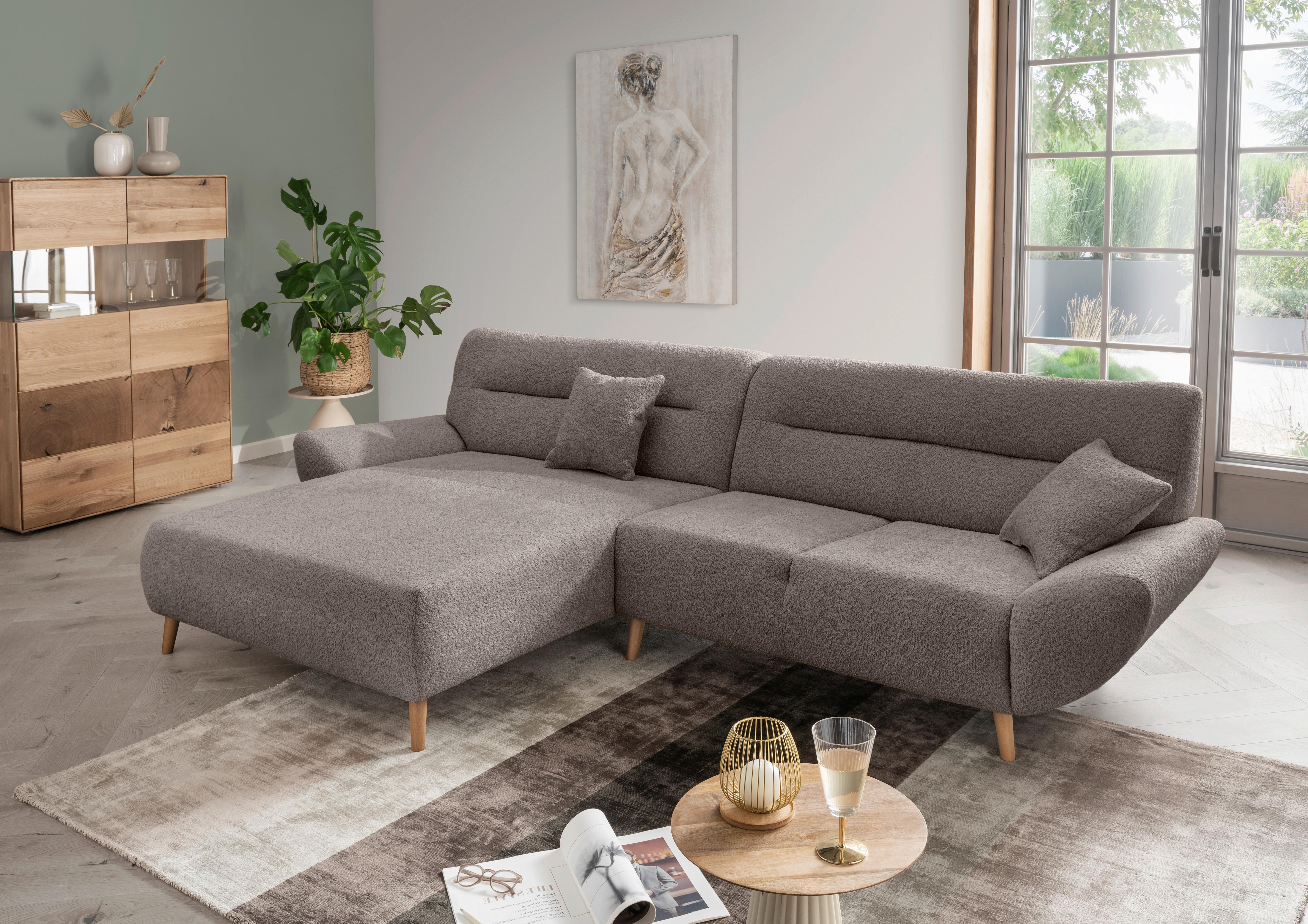 Ecksofa Drago, Taupe S: 166x290 cm - Taupe/Wildeiche, KONVENTIONELL, Textil (166/290cm) - MID.YOU