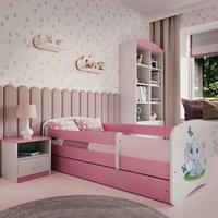 Kinder-/Juniorbett Babydreams Inkl. Matratze 80x160 - Pink/Birkefarben, MODERN, Holz/Holzwerkstoff (80/160cm) - MID.YOU