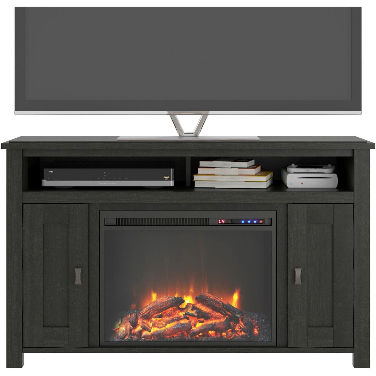 Lowboard Farmington Schwarz B: 121cm - Schwarz, Design, Glas/Holzwerkstoff (121/75/40cm) - MID.YOU