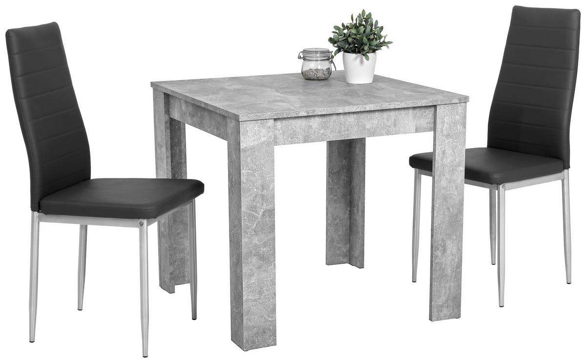 JÍDELNÍ SET DUO G - šedá, Moderní, kov/kompozitní dřevo (80/74/80cm) - Based