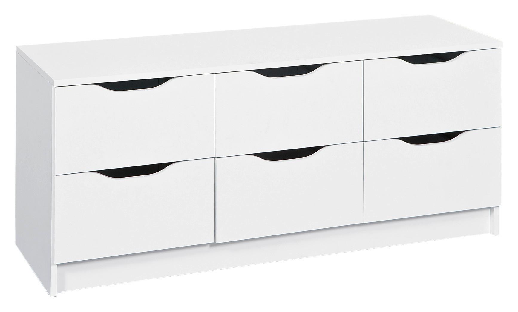 Kommode Grifflos B 120cm Westphalen, Weiß