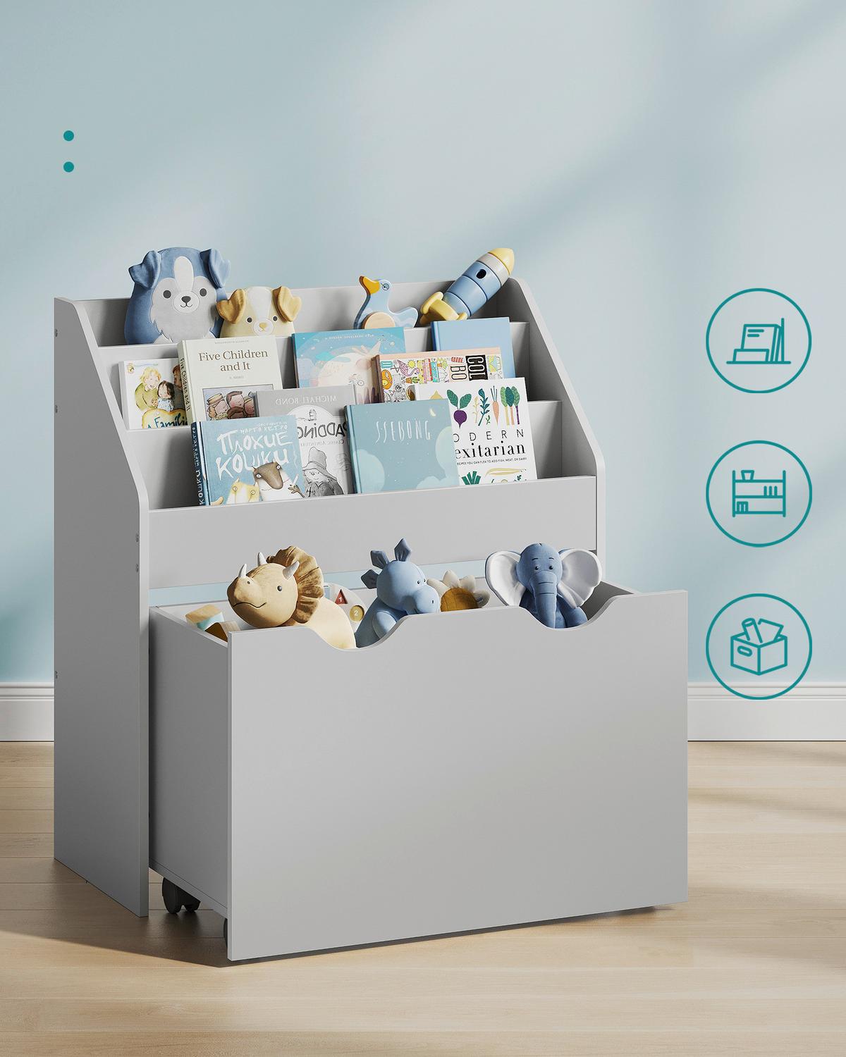 Kinderregal Toy Storage Shelf Grau B: 62,5 cm - Grau, MODERN, Holzwerkstoff (62,5/70/29,5cm) - MID.YOU