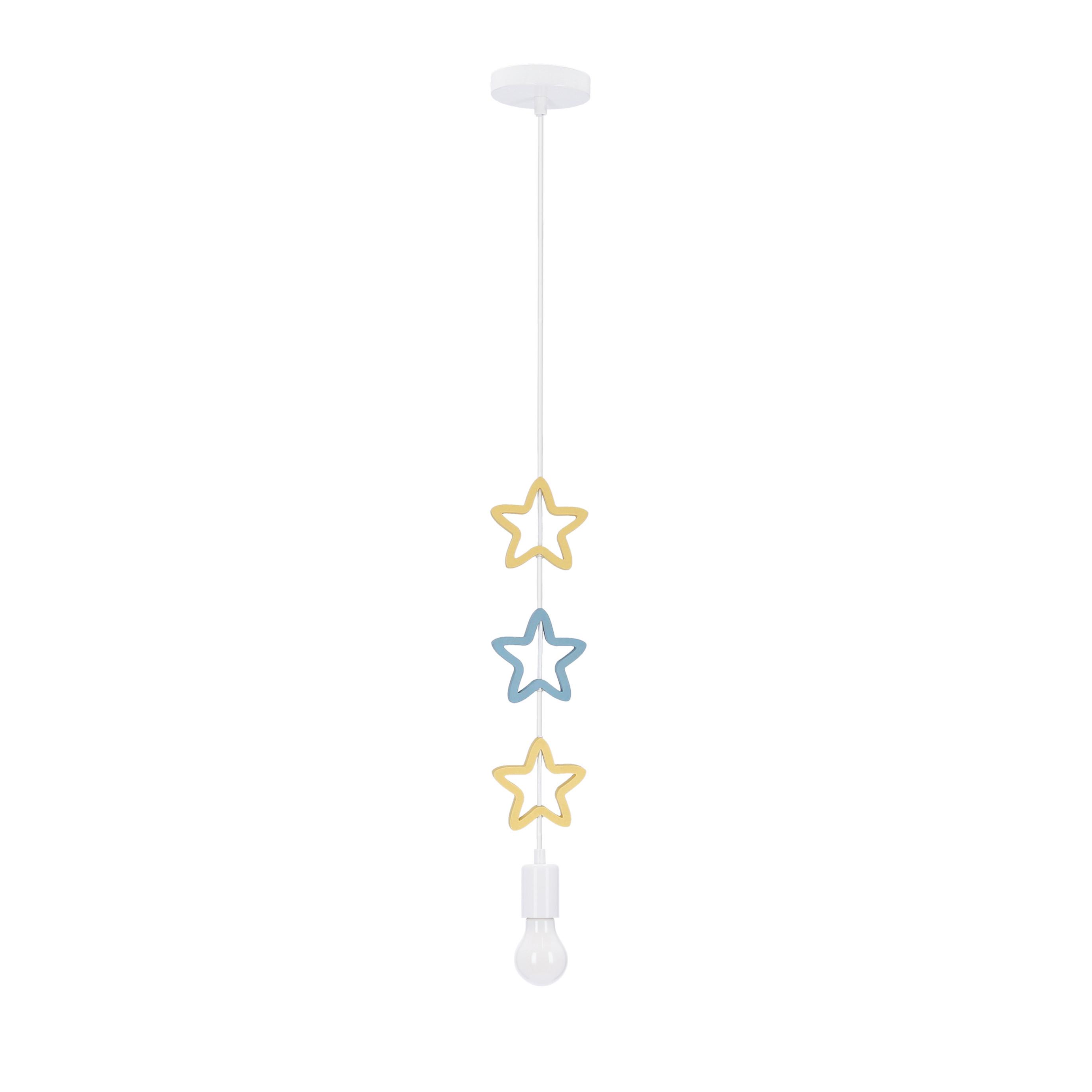 KINDERHÄNGELEUCHTE 31-12012 SINGLE SSS - Blau/Goldfarben, Basics, Holzwerkstoff/Metall (11.5/10/90cm)