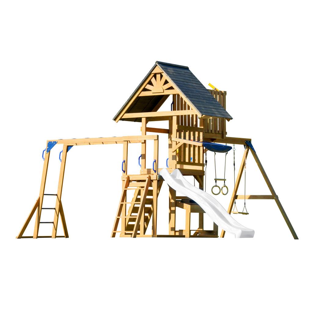 Spielturm mit Rutsche Weiss