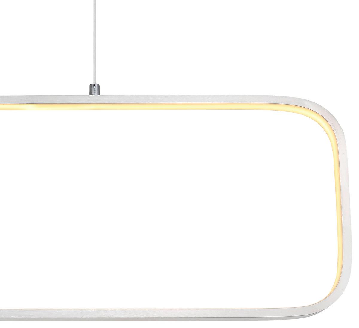 LED-Hängeleuchte H: 120 cm 1-Flammig - Opal/Nickelfarben, Basics, Kunststoff/Metall (80/10/120cm) - Globo