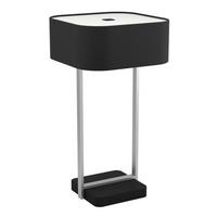 Tischleuchte 39969_savazza - Silberfarben/Schwarz, KONVENTIONELL, Kunststoff/Textil (29/29/53,5cm) - Eglo