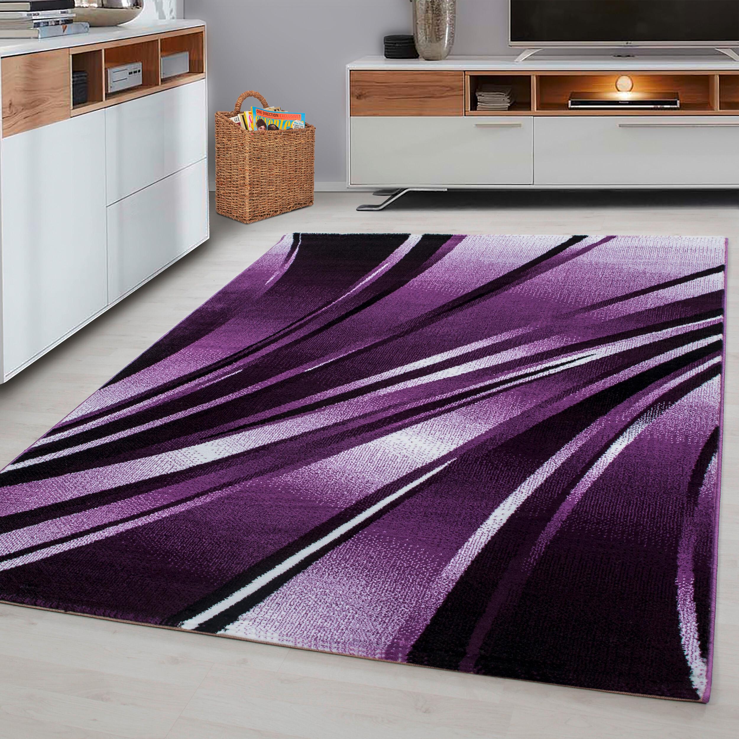 Flachwebteppich Parma - Violett/Schwarz, Design, Textil (240/340cm) - Novel