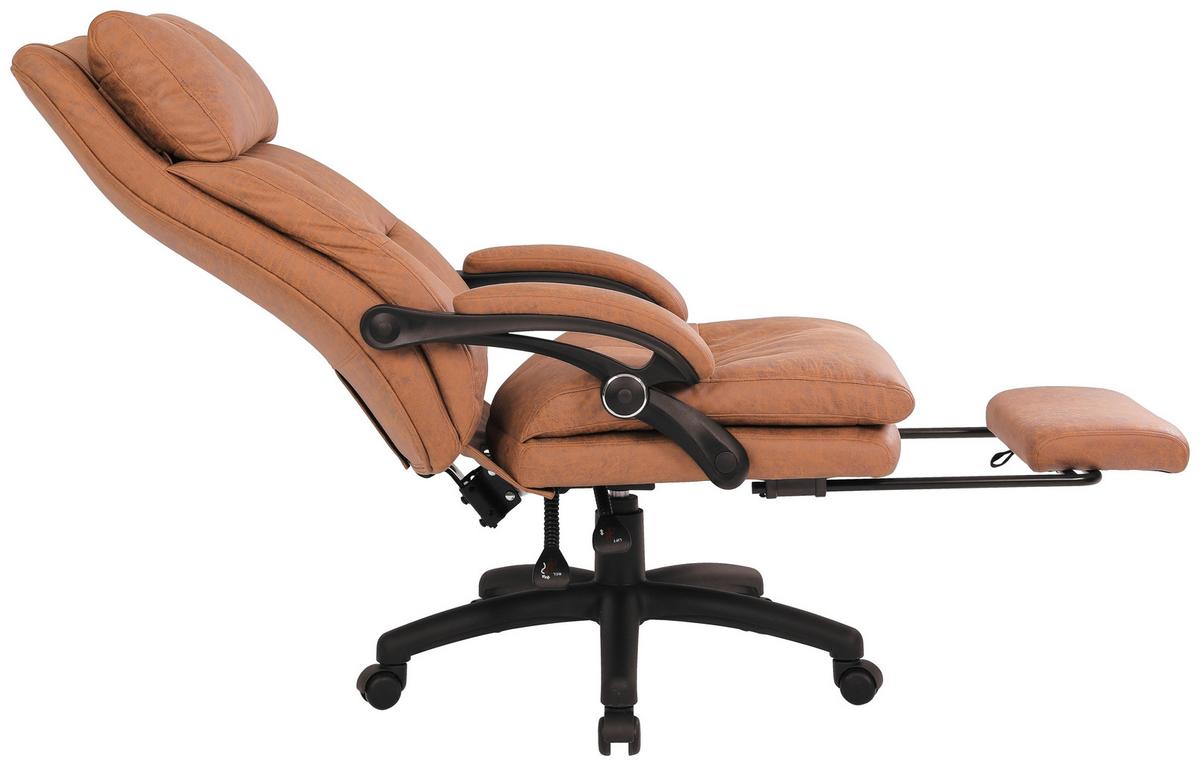 Chefsessel Bernie mit Armstützen Braun bis 140 kg - Schwarz/Braun, LIFESTYLE, Holz/Kunststoff (66/116-124/71,5cm) - Livetastic