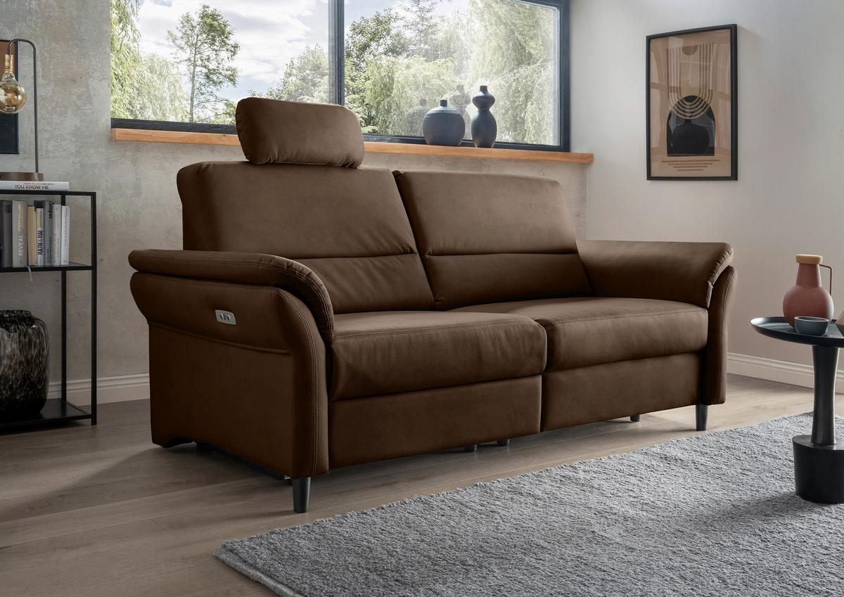 3-Sitzer-Sofa Cavoli, Braun L B: 192 cm - Schwarz/Braun, MODERN, Textil (192/90/89cm) - Livetastic