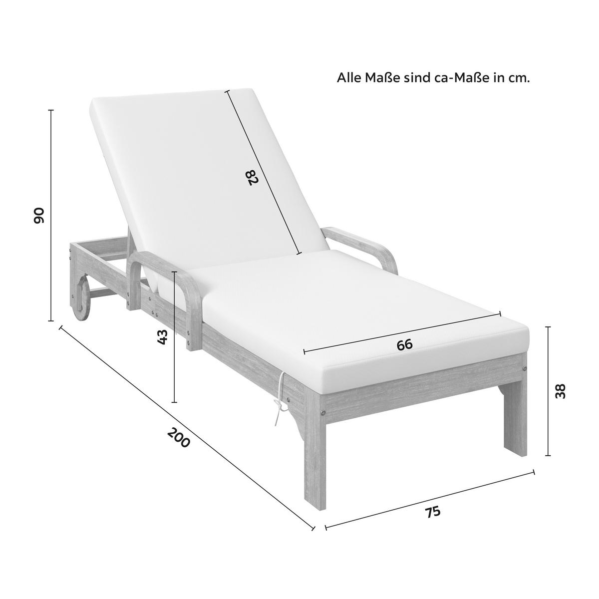 ZÁHRADNÉ LEŽADLO ELJA - farba akácie/sivá, Modern, drevo/textil (200/90/75cm) - Bessagi Garden