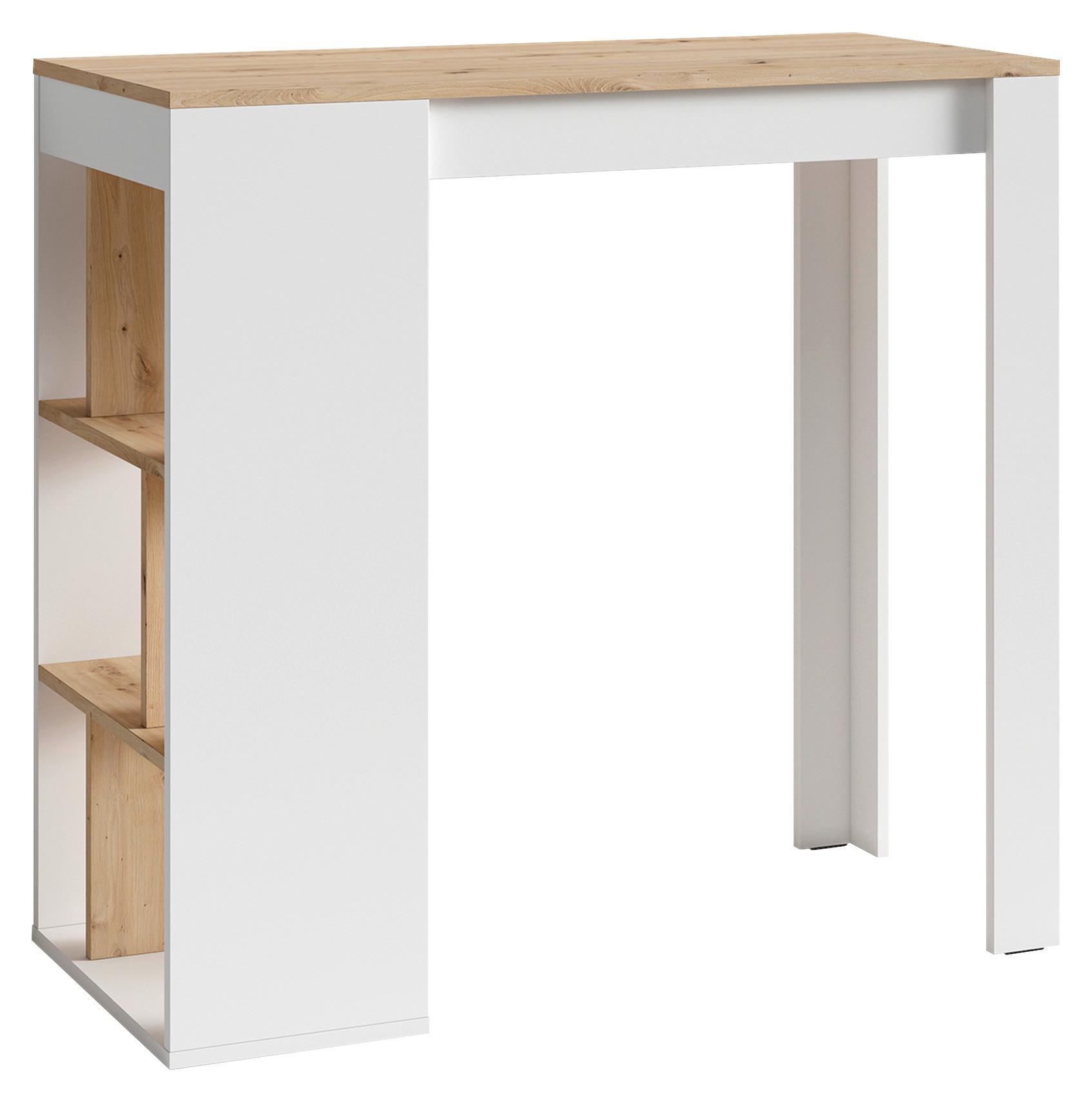 Bartisch Moby B: 110cm Eiche Artisan - Weiß/Eiche Artisan, MODERN, Holzwerkstoff (110/50/104cm) - MID.YOU