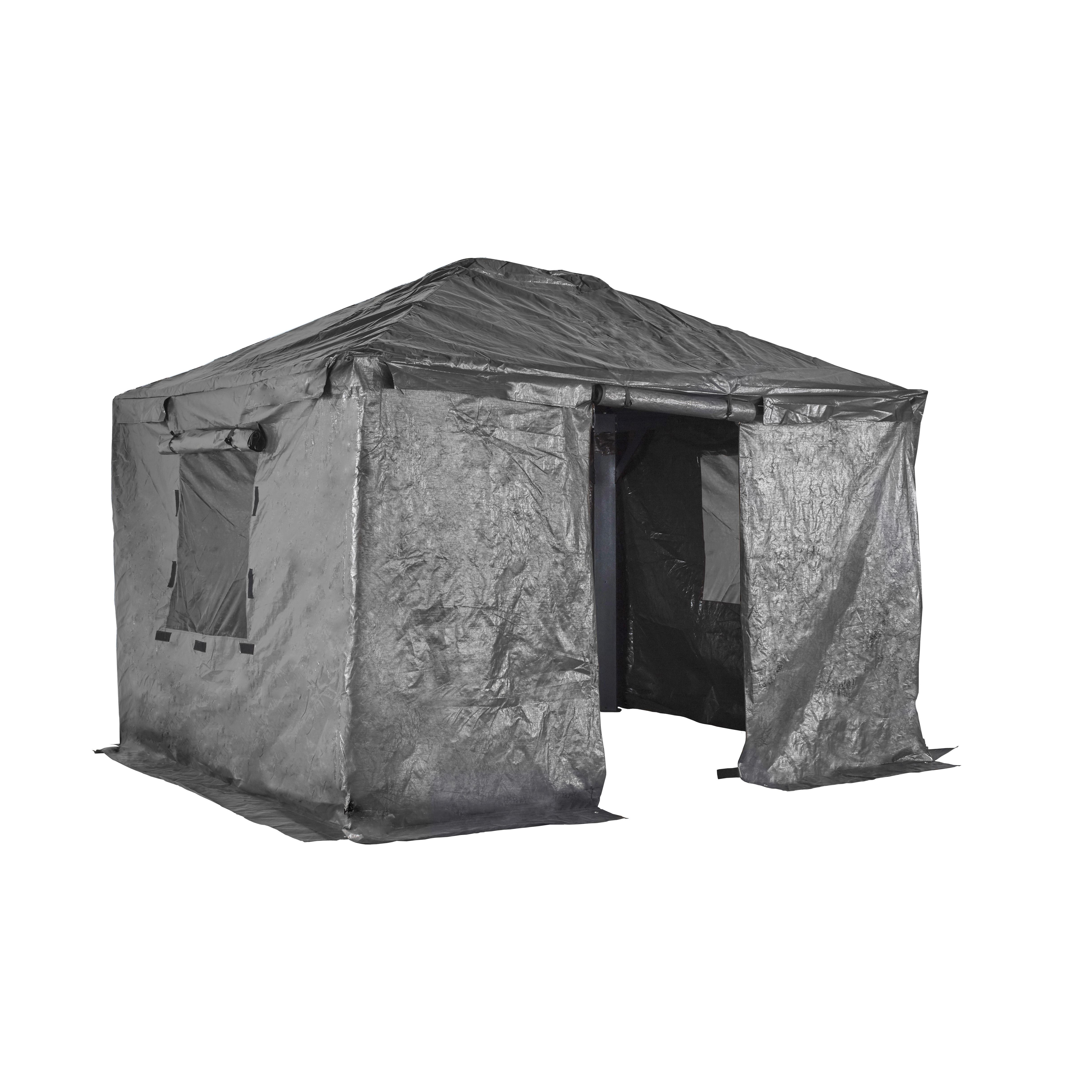 SCHUTZPLANE WINTERABDECKUNG PAVILLON 10X14 - Grau, Basics, Textil (426/303/292cm)