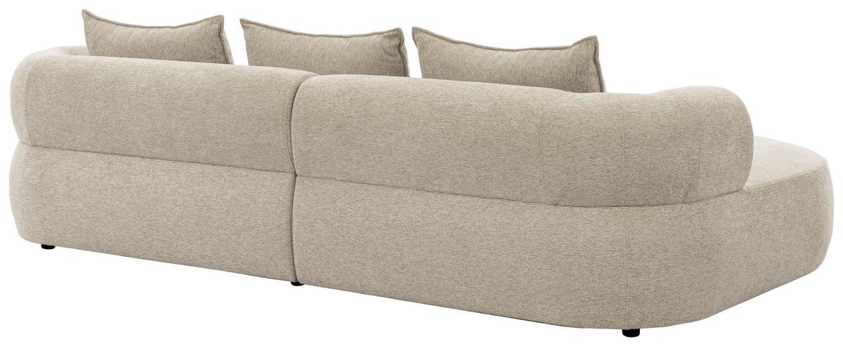 Ecksofa Ferro Beige S: 156x256 cm - Beige/Schwarz, Design, Textil (156/256cm) - Livetastic